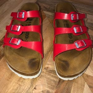 Red Birkenstock Sandals
